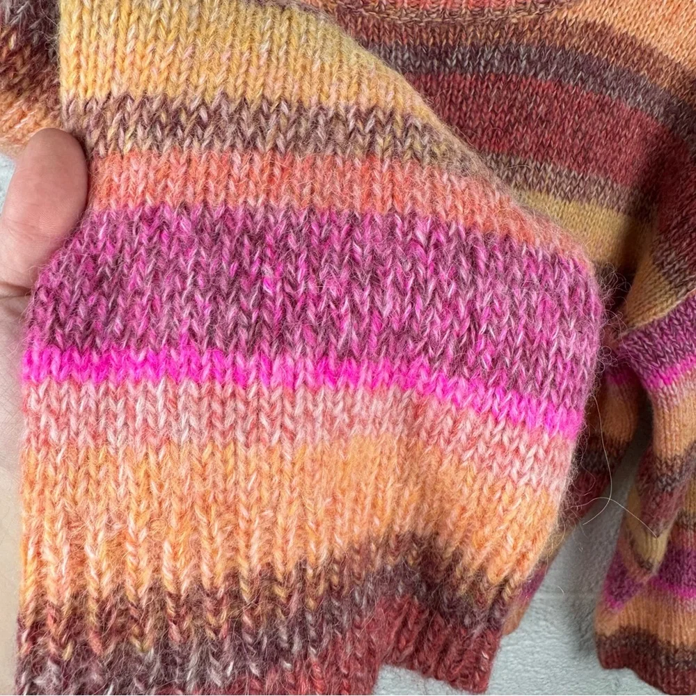 J.Crew Wide Sleeve Alpaca Blend Sweater in Ombré Stripe Size S - Picture 7 of 12